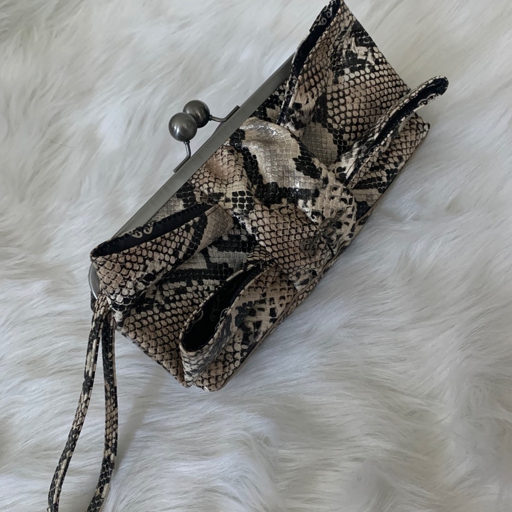 Jessica Simpon Snakeskin Bow Clutch.